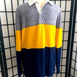 Express Men’s Rugby style long sleeve shirt Size L